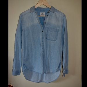 American Eagle Outfitters Tops - American Eagle Denim Blue Boyfriend Fit American Eagle Outfitters Tops - American Eagle Denim Blue Boyfriend Fit